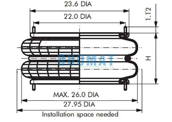 FD 2380-24 RS Contitech Air Bellows 24pcsx3/8-24UNF Air Spring para máquina de impressão