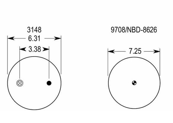 Os choques do ar do Firestone W01-358-5323 para a luva reversível 1T14C-1 ou 1T14F-2 dos caminhões