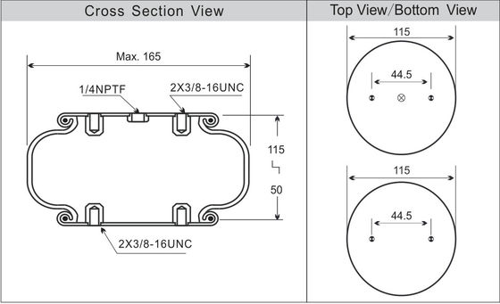 Os únicos foles Convolute de borracha duráveis do ar de Airstroke saltam W01-358-7731