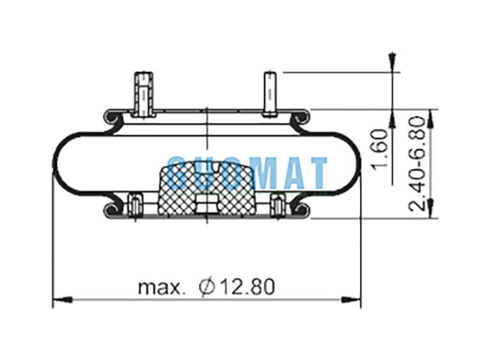 FS 330-11 467 Contitech Bolsas de Ar de Borracha 64594 Mola a Ar de Convolução Única com Parafusos