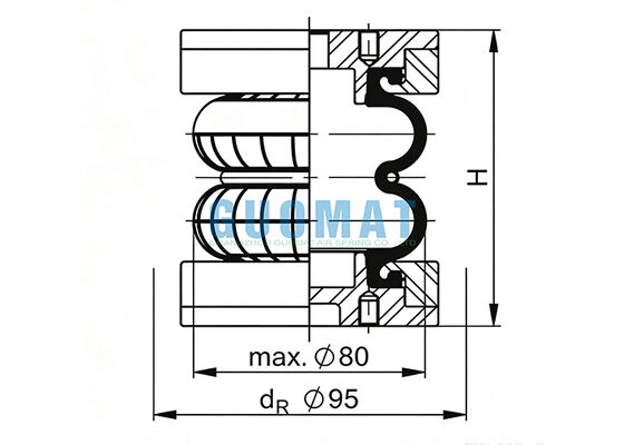 FD 22-4 DI CR Contitech Borracha Industrial Primavera de Ar EB-80-45 FESTO cilindro de Bellows